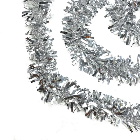 50ft. Silver Wide Cut Tinsel Garland